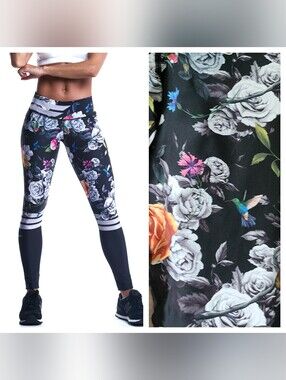 DRAKON | Floral Print Black Leggings
